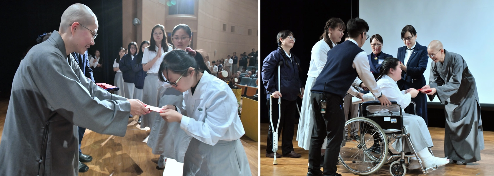 今天靜思精舍師父帶來上人的祝福,包括慈大劉怡均校長、何昆益主任秘書、慈懿會和師生們一起用最虔誠的心回顧2019年,祝福2020年。