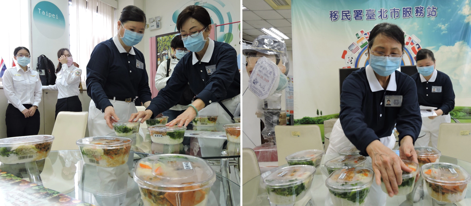 慈濟志工代表楊茹云師姊(右一)表示,她認為防疫的妙方有齋戒還有祈禱,多一人齋戒,就多一份福份,尊重生命,就能回向健康。「如何救地球?」其實只要齋戒、茹素,人人從飲食改變開始,就能糗轉地球的命運。