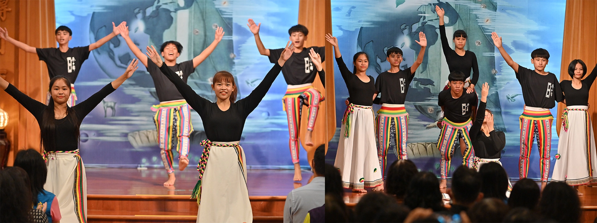 台東慈濟12月26日舉辦歲末祝福，知本國中原舞社學生帶來表演。