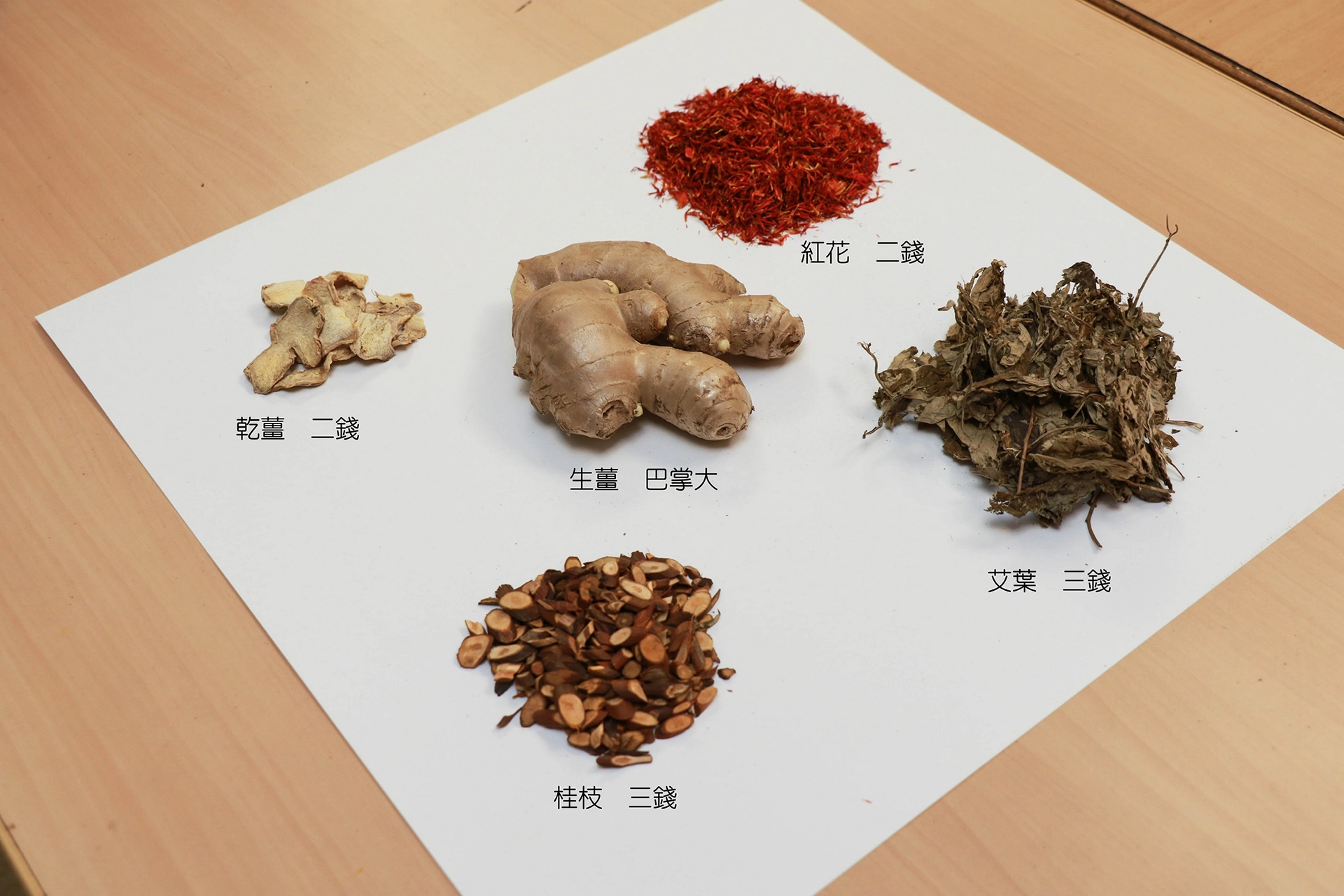 民眾在家可用紅花、艾葉、乾薑、桂枝用滷包棉布袋包好，加上巴掌大的生薑拍打後一起熬煮藥汁泡腳，可溫熱下肢穴道，活絡氣血溫暖全身。