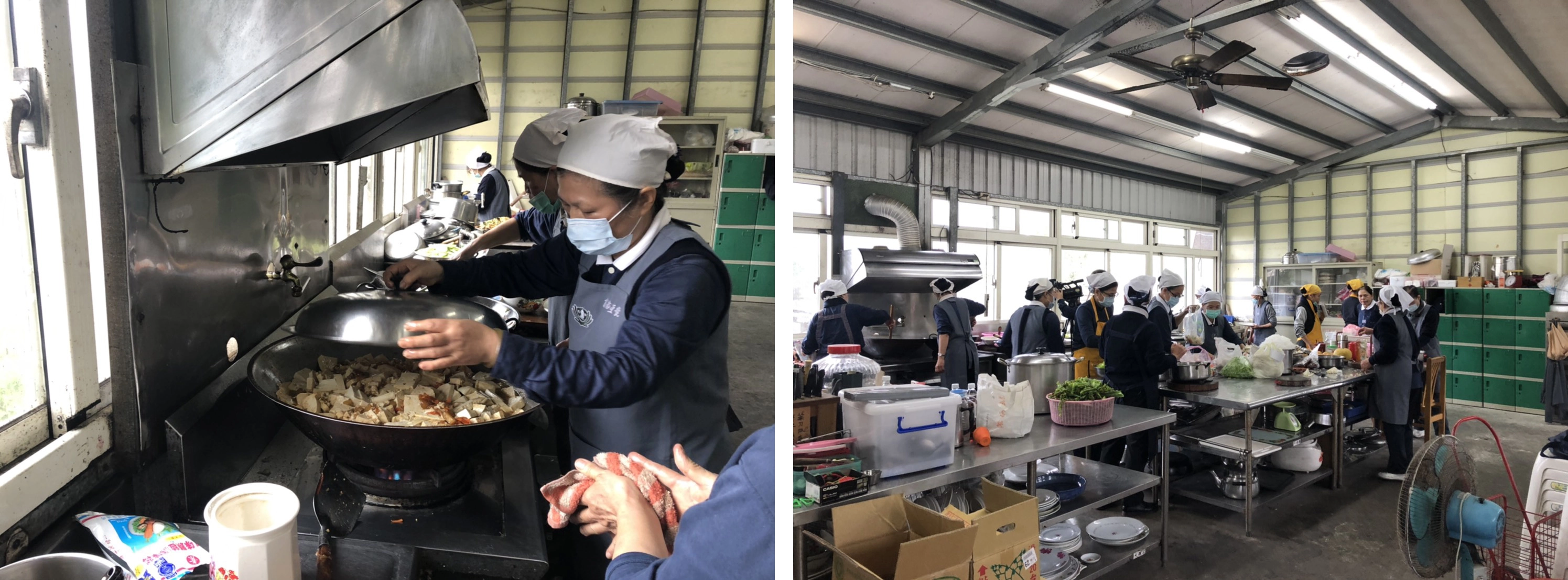 20多位志工負責點心與午餐,為了讓大家吃得開心,志工們在廚房忙進忙出。
