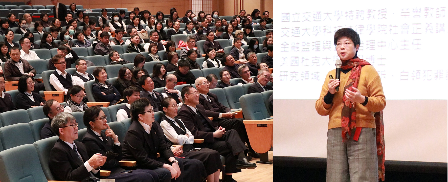 很多人認為「教學、研究、服務」三者無法兼顧,但在林志潔教授看來這三者並不衝突,她認為老師在選擇研究主題時,心裡要想如何教出未來可以與印度、馬來西亞、日本等世界人才競爭的學生,老師是弓,學生是箭,老師要幫助學生飛的高又遠。