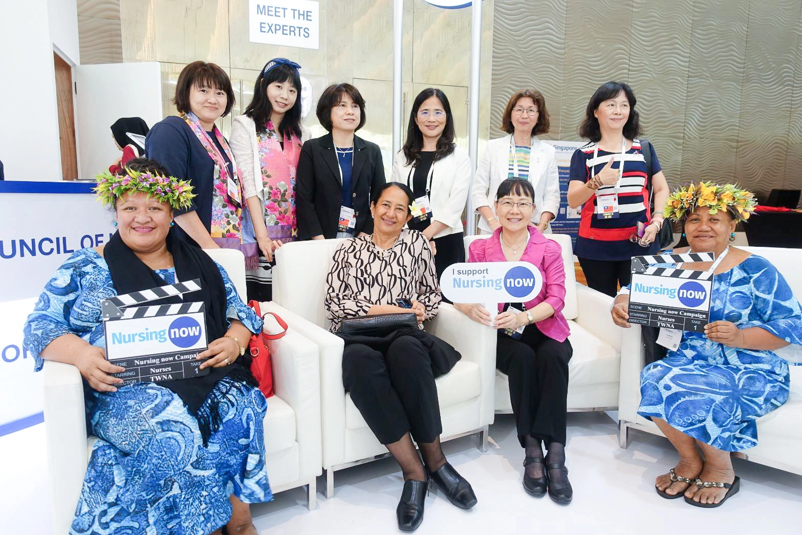 2019 年6月於新加坡舉辦的 ICN 國際護理協會年會,王秀紅教授並受邀於大會上分享臺灣經驗。