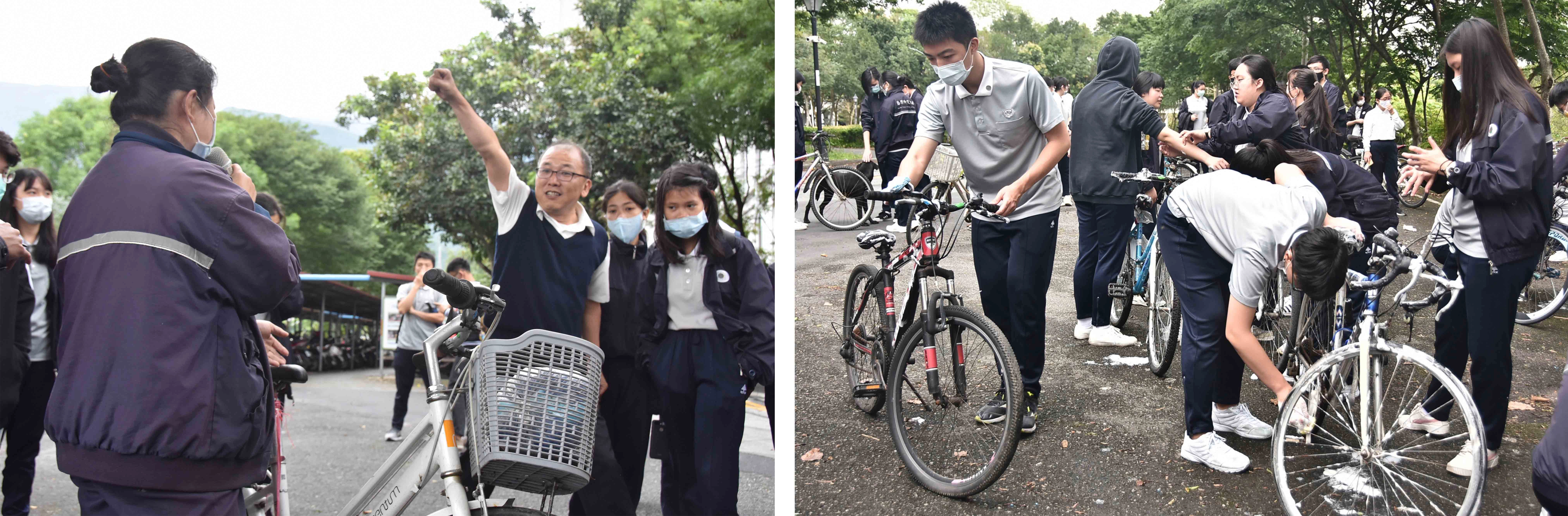 (圖右)廢棄腳踏車中不乏美利達、捷安特等知名品牌,要搶要快。(圖右)28台廢棄腳踏車,不論廠牌、新舊,通通100元起標。