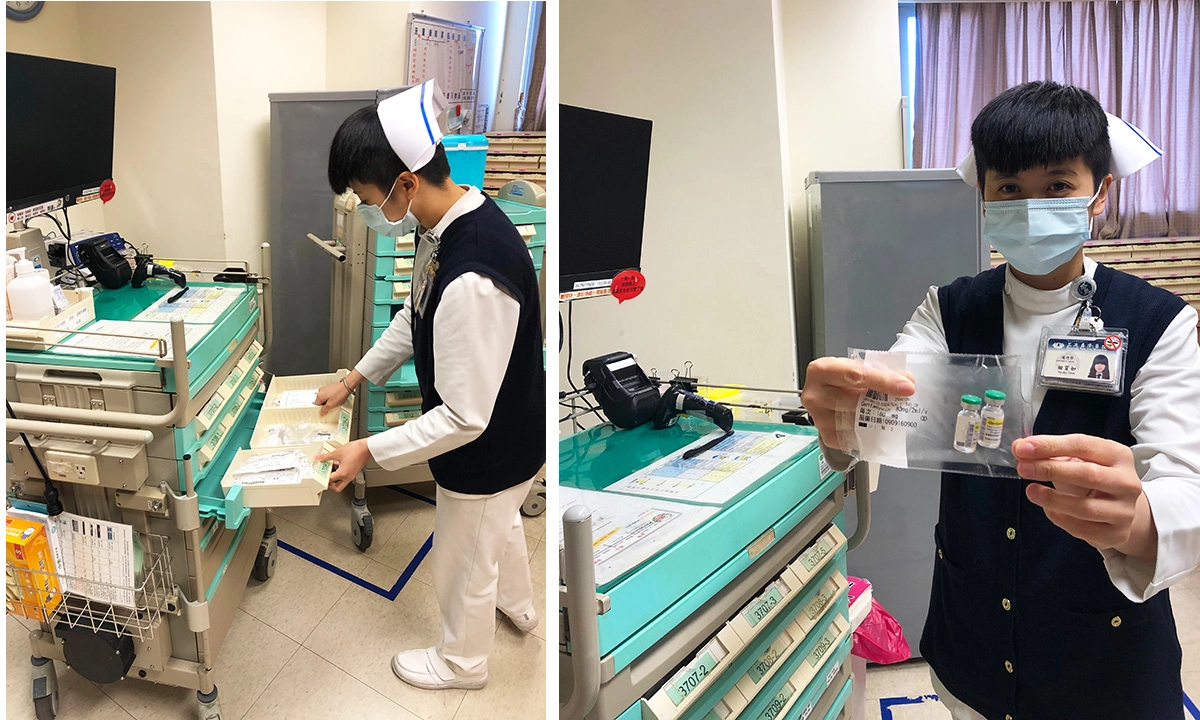 「全自動針劑包藥機」提供全院住院病人針劑單一劑量餐包,更縮短臨床護理師的備藥及給藥時間,打造出溫暖有感的醫療服務。