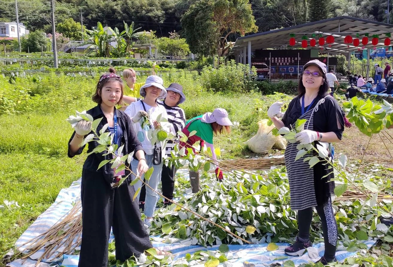 實踐大學帶領原民學生至部落踏查,學習取得織布原料,透過瞭解自身原民文化,進而思索返回原鄉就創業的可能性。(109年7月拍攝)