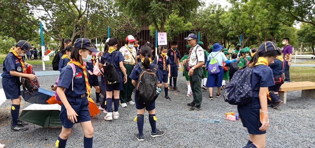 台中市109學年度第2學期國民小學幼童軍聯團活動由西屯國小承辦,西苑高中童軍團支援。