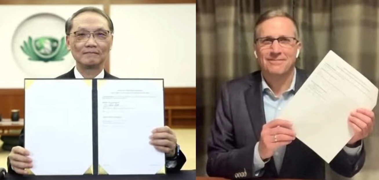 慈濟與聯合國兒童基金會簽署合作備忘錄,由慈濟慈善事業基金會執行長顏博文(左)、聯合國兒童基金會美國辦事處執行長Michael Nyenhuis(右)代表簽訂。