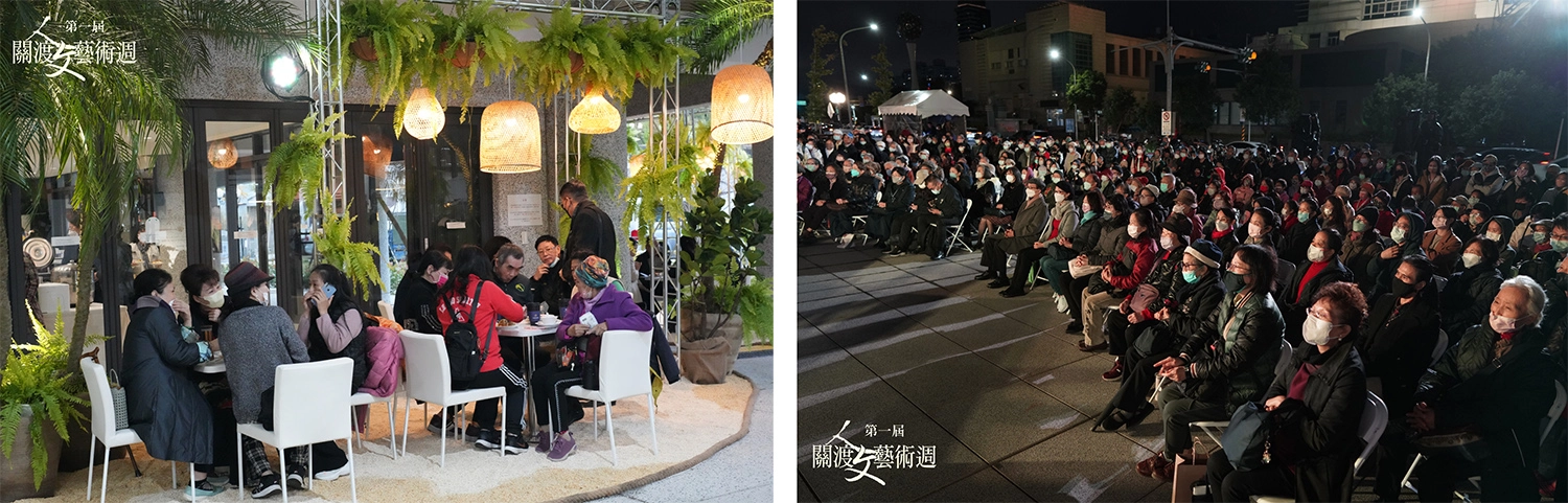 用餐區精心布置沙灘區。/參與人文薈萃音樂嘉年華觀眾。