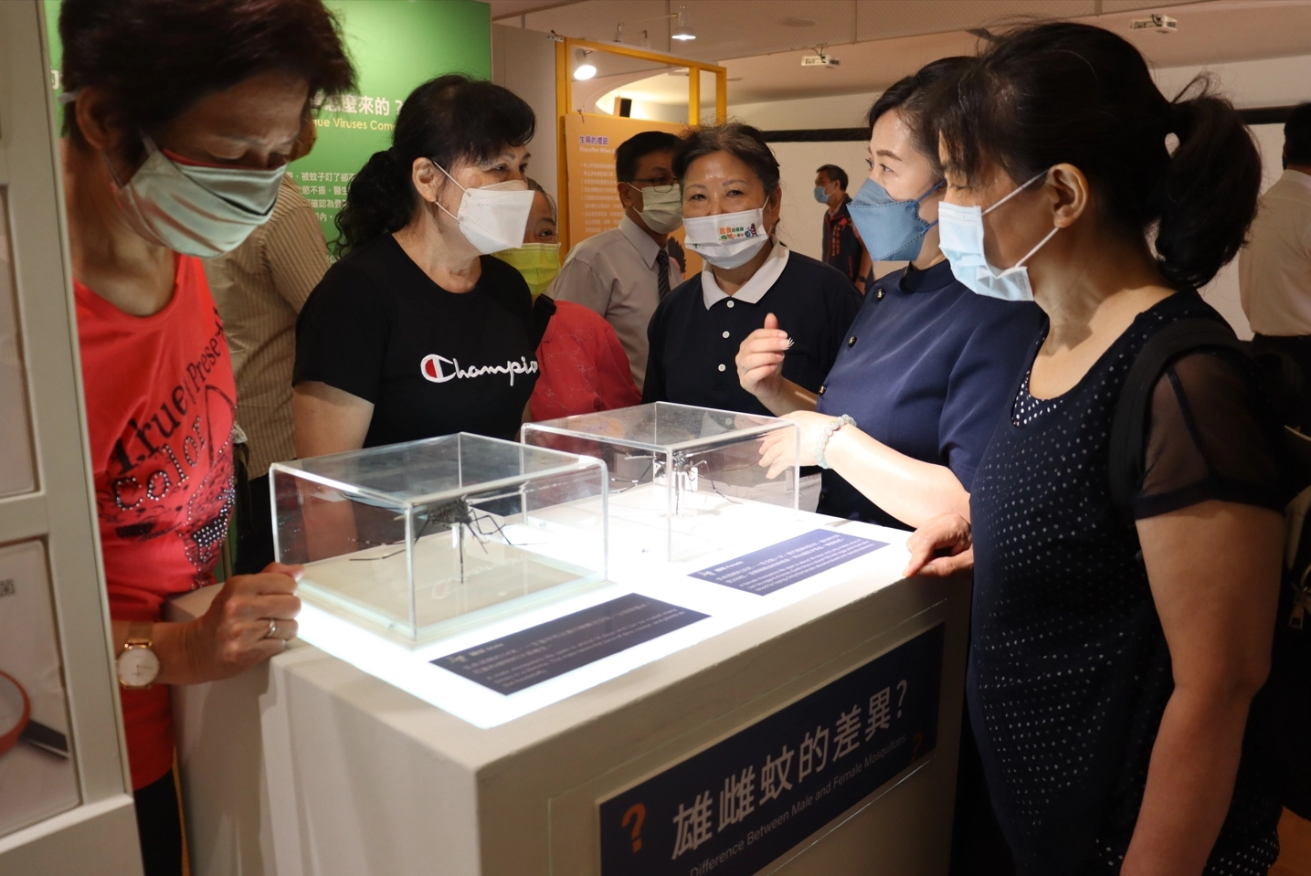 透過防疫戰鬥營展出,介紹「登革熱」、「流感」及「新冠肺炎」三大疫病主題。