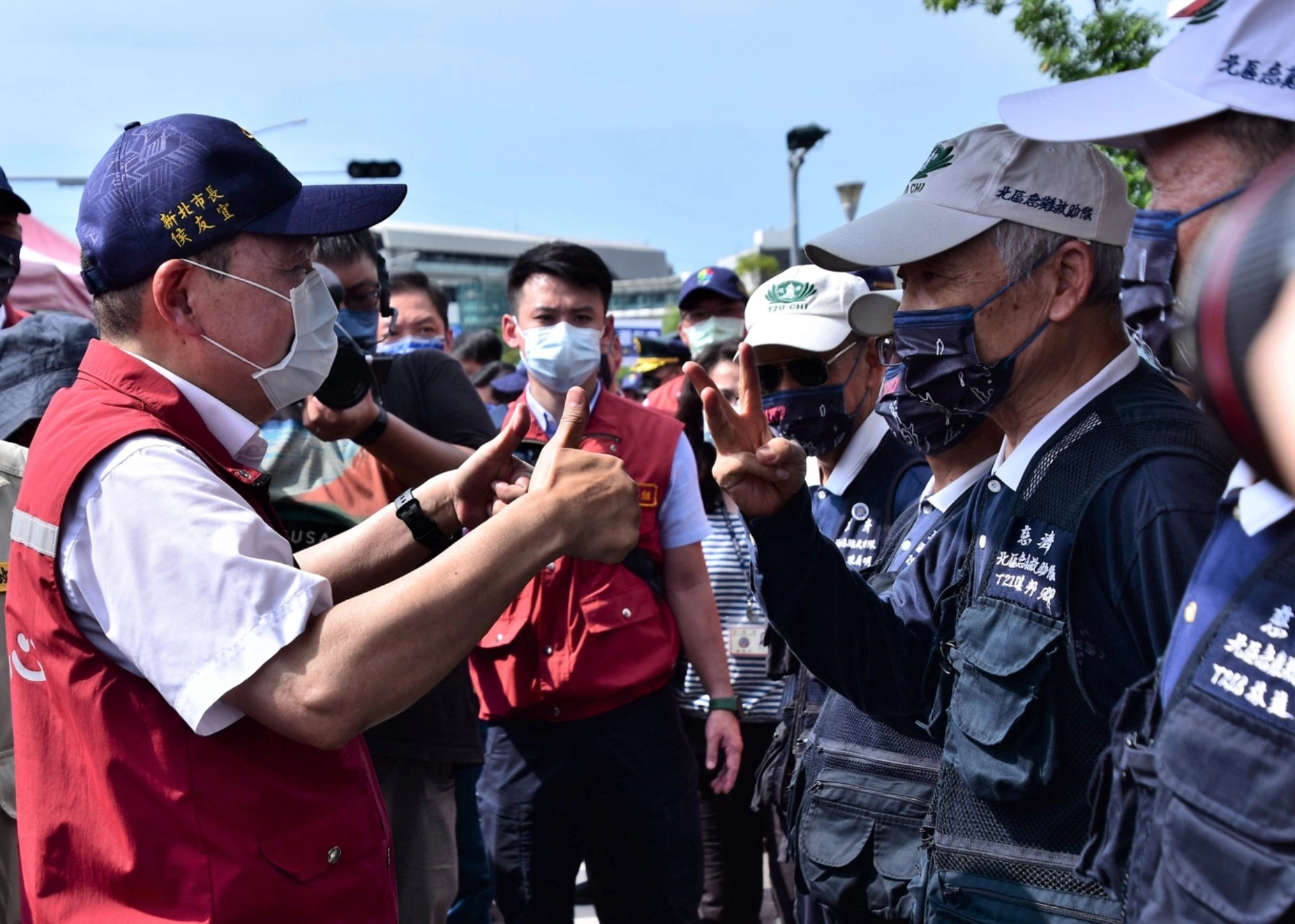 7月14日新北市民安八號演習對外發布,侯友宜市長親臨指導及驗收成果。