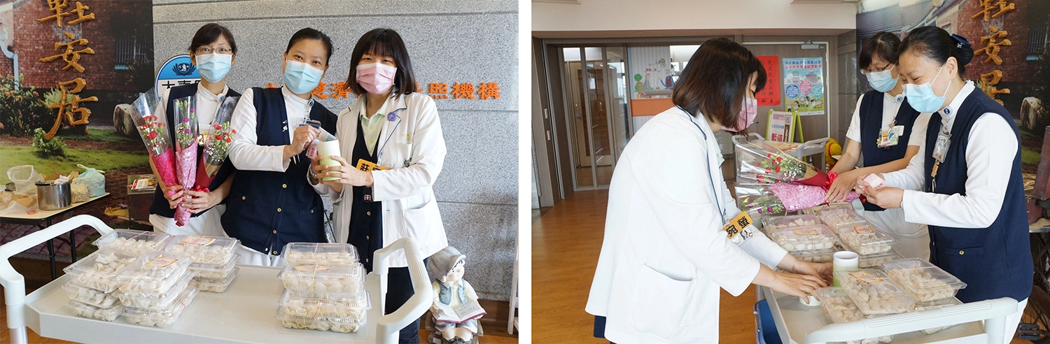 蓮病房程裕藍護理長與同仁共襄盛舉購買許多的餛飩。