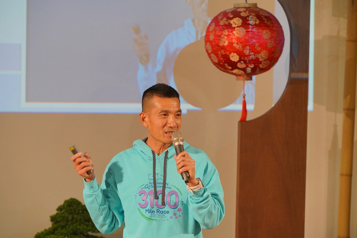 超馬老爹羅維銘分享自己吃素2年後,體能更好。(攝影:許順興)