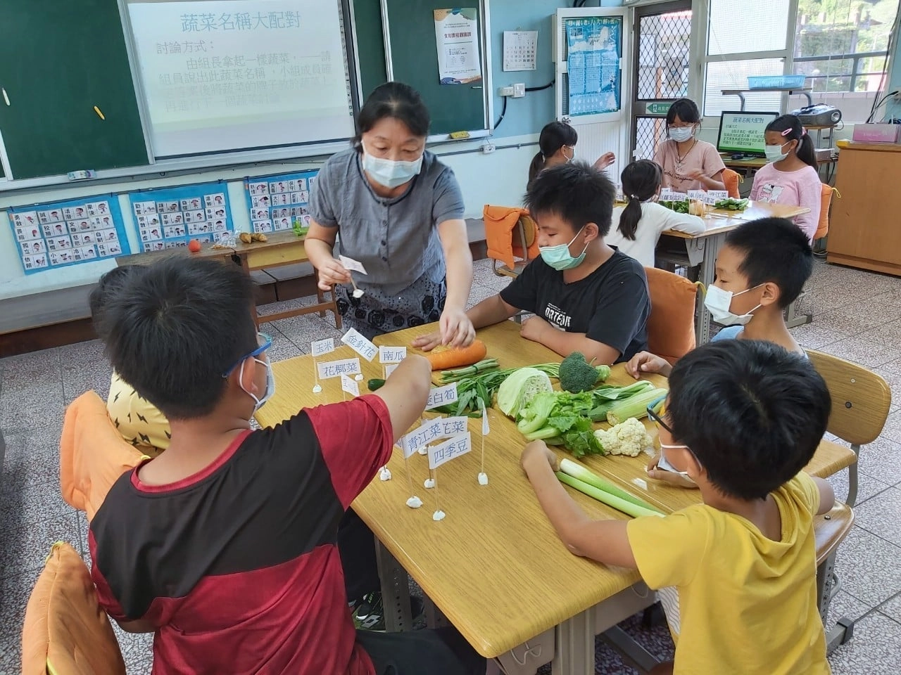 苗栗縣栗林國小,認識野菜小遊戲。