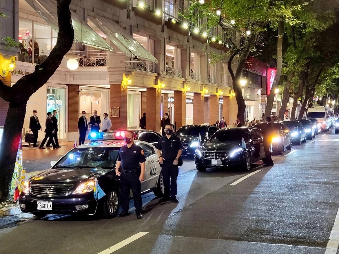 臺北市保安警察大隊執行外賓訪華車隊安全勤務,各項維安工作務必做到滴水不漏。