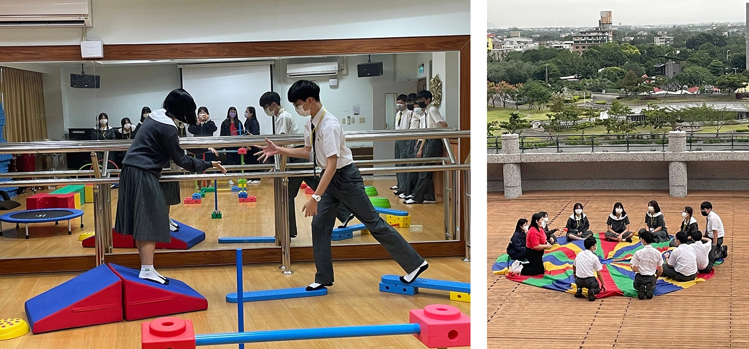 慈濟大學以活潑的引導讓學生體驗科系特色。/慈濟大學參訪讓南慈中學子親臨感受教育行程的下一階段。
