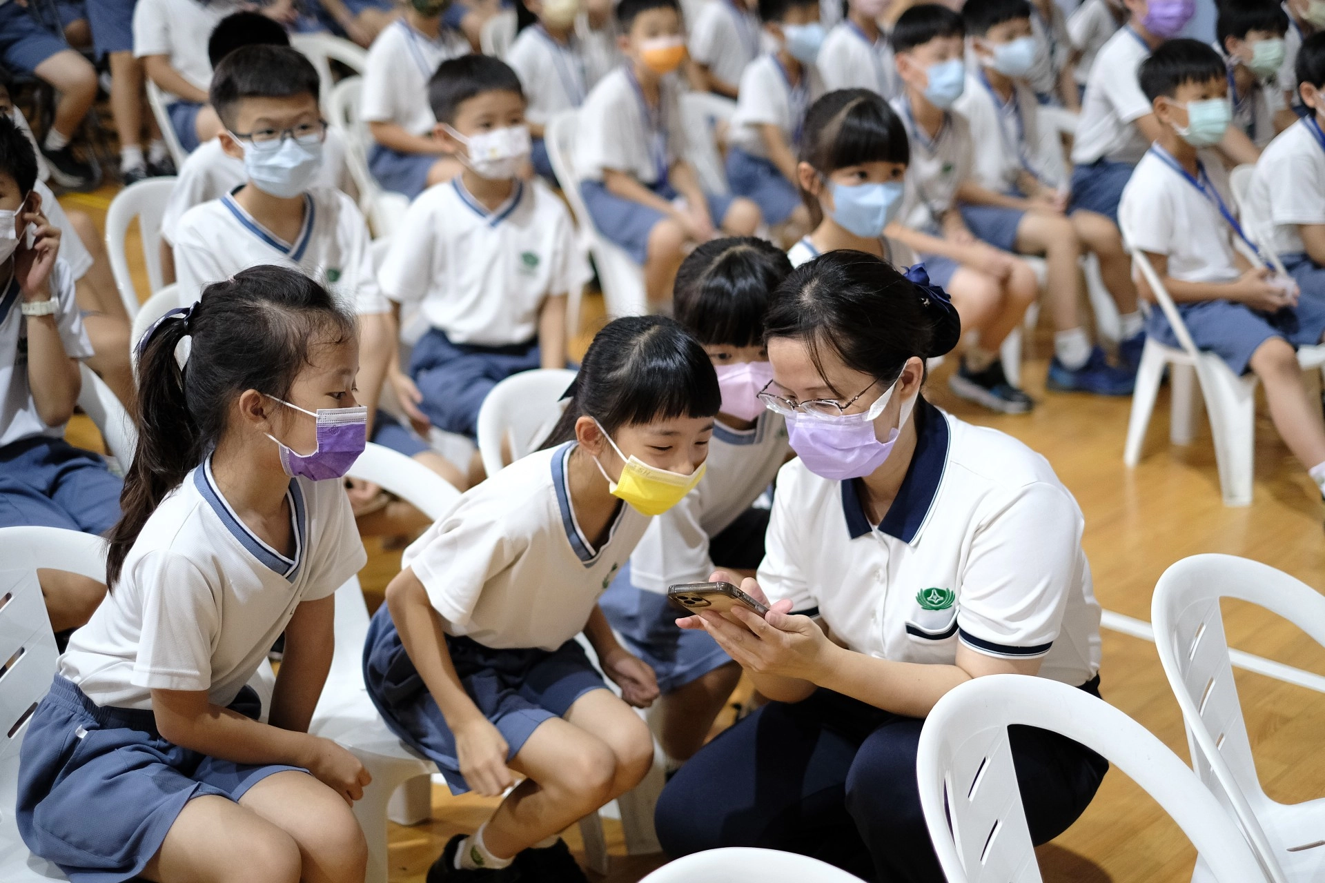 運用巧思將靜思語結合數位學習融入在開學典禮的活動當中,讓小朋友在遊戲中快樂學習