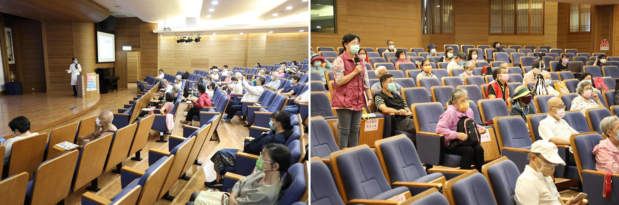 「人生腎利組–大健康講座」吸引超過一百位民眾參與,民眾也把握機會向醫師提問護腎秘訣。