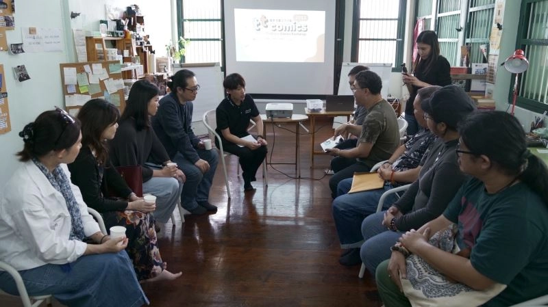 文化部駐泰國文化組與臺灣漫畫家共同拜會泰國漫畫協會(TCA)。
