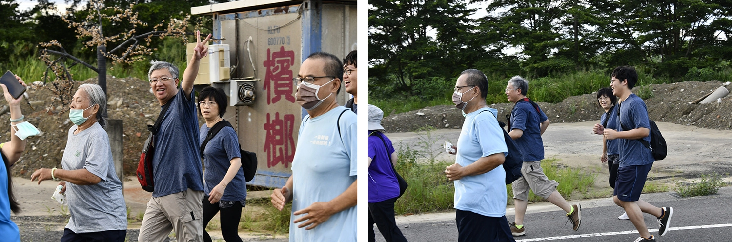 賴俊良副院長與家人一起參加院慶路跑。/賴俊良副院長(中深藍衣者)與家人一起參加院慶路跑。