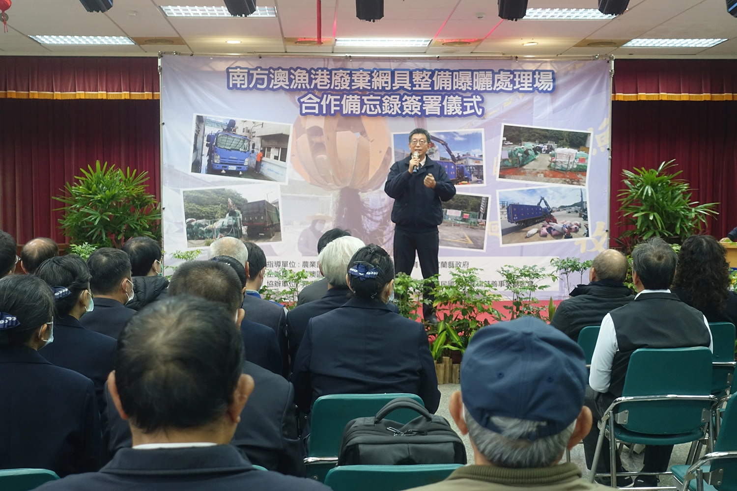 慈濟慈善事業基金會高專柳宗言致詞表示,感恩有這個機會一起努力。(圖為慈濟基金會提供)