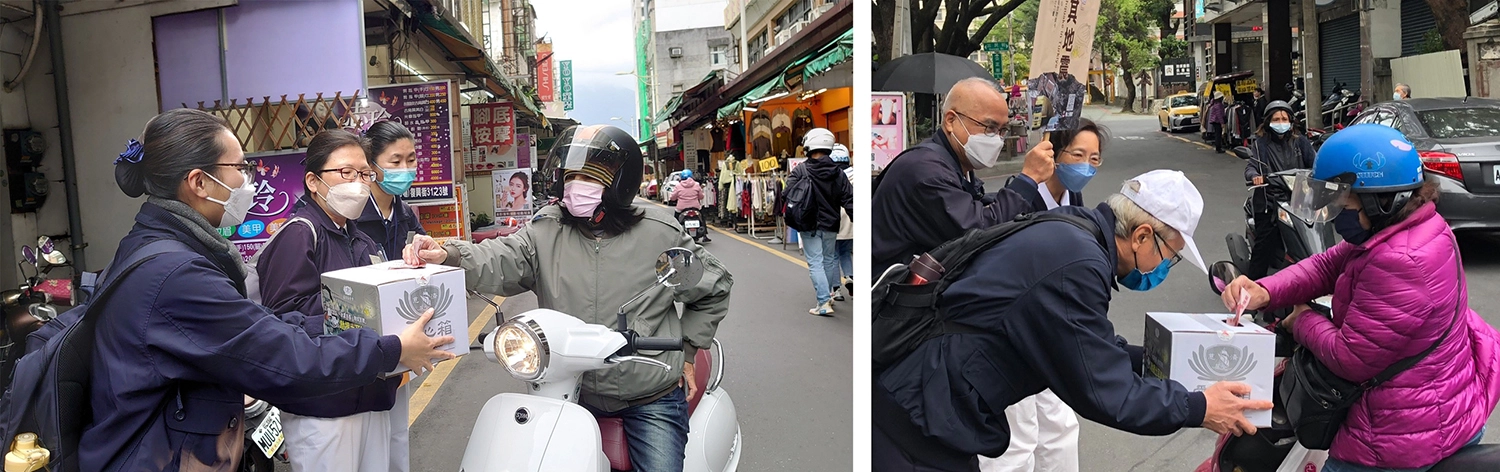 2月25日慈濟四大志業體同仁與志工走上街頭募心募愛,一早就獲得民眾熱烈響應。(圖為慈濟基金會提供)