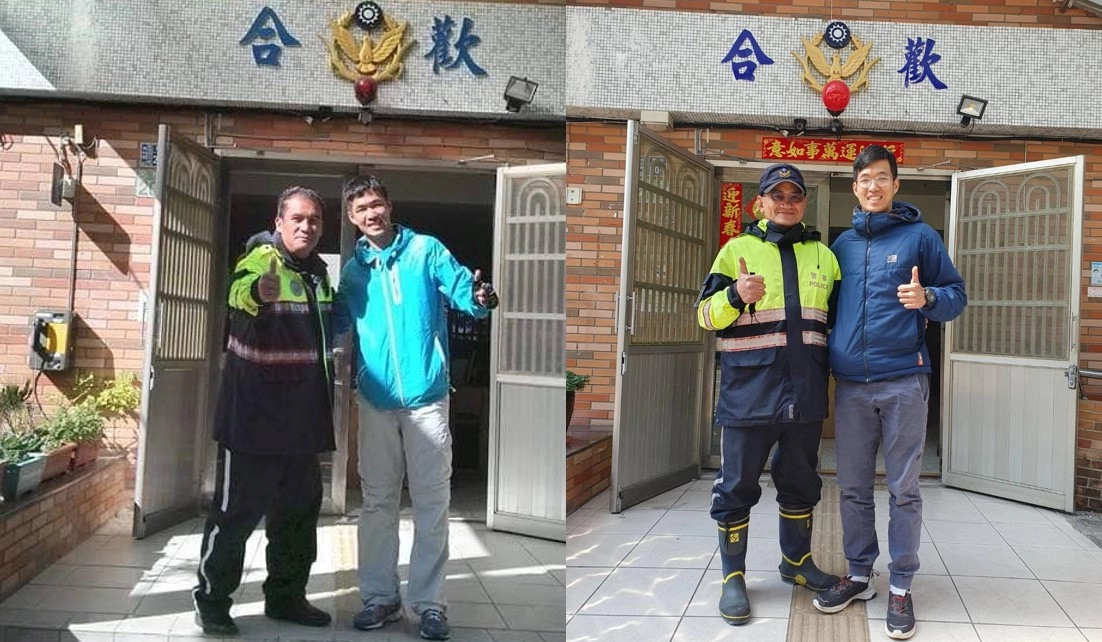 聶男離去時,特別請求與員警在合歡所前合影留念,現任副所長阮漢魁立即銜接9年前副所長蔡大衛的位置,一左一右,相同的位置,總算一償聶男多年來感恩的心願。