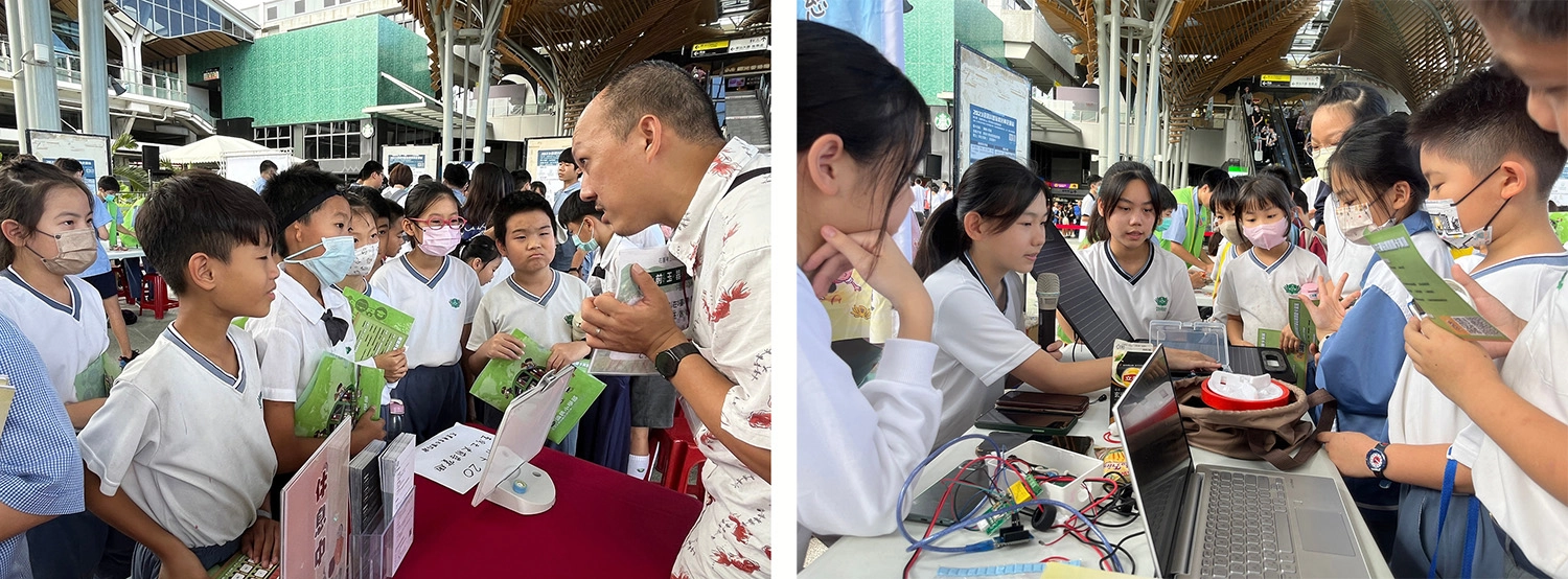 學生專注闖關。/慈中哥哥姐姐展示。