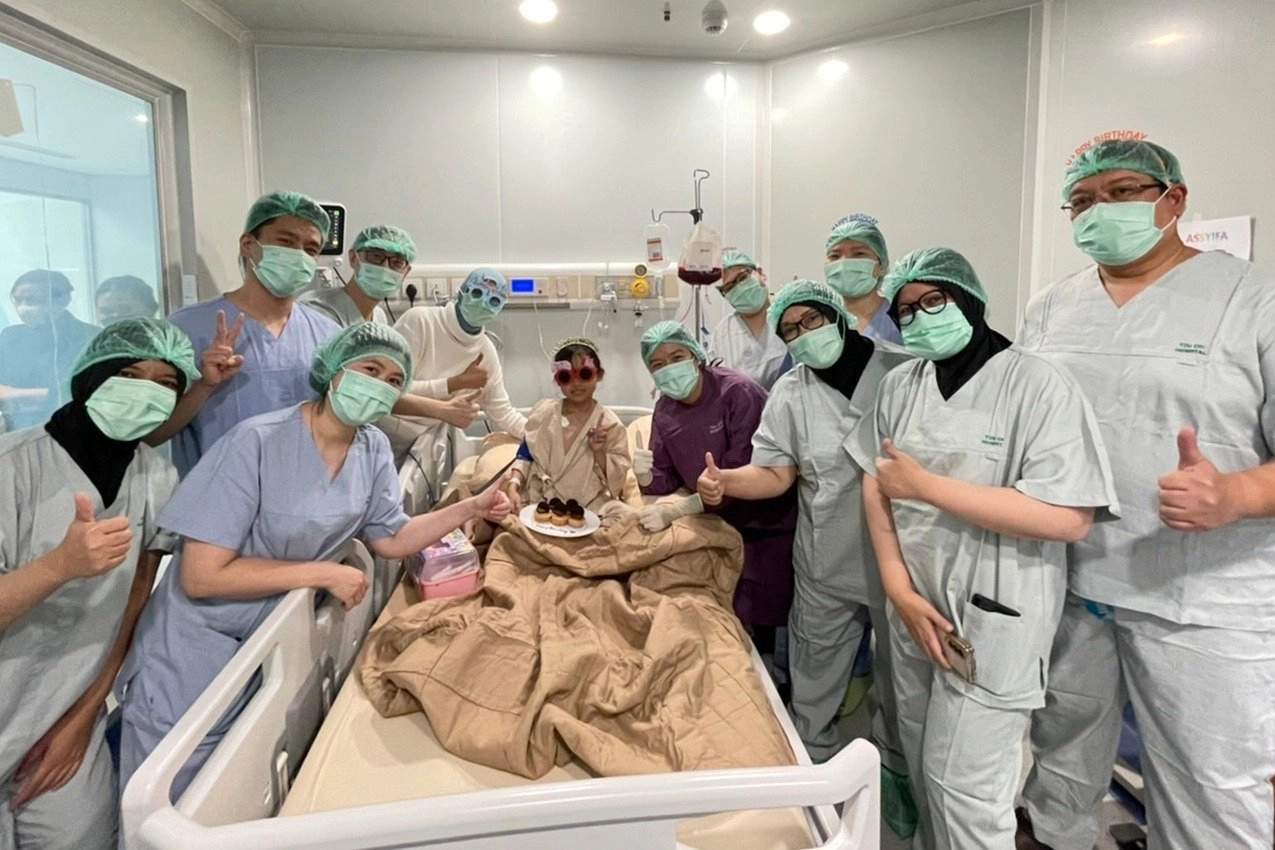 花蓮慈院與印尼慈院骨髓移植團隊,歡樂祝福Assyifa重生。
