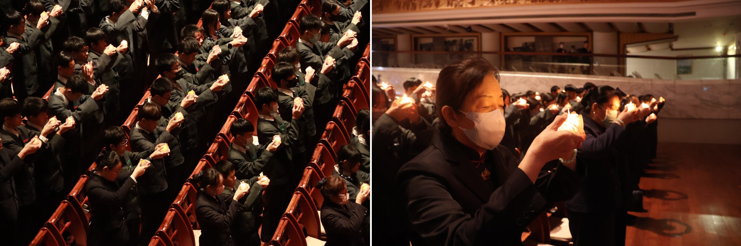活動最後，全校親師生用最虔誠的心、以真誠的愛，為自己、家人、全天下蒼生祈福，祈願2025年是安穩祥和的平安年。