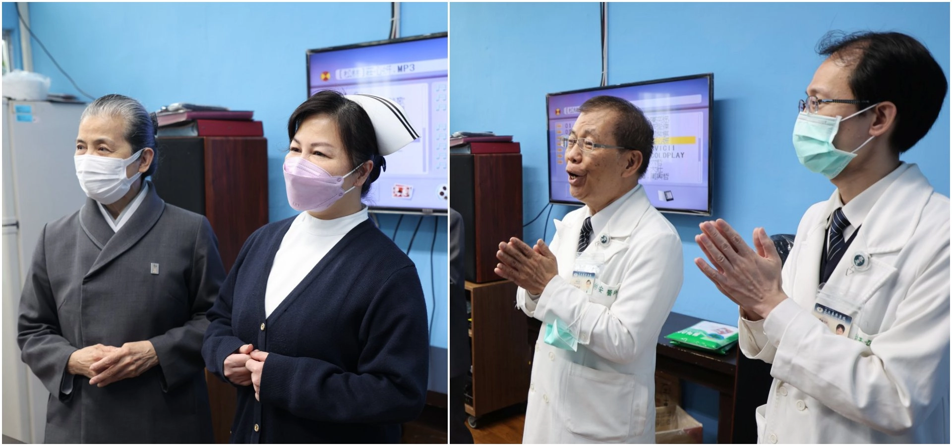 花蓮慈院副院長吳彬安帶動花監同學大合唱《普天三無》、《感恩的心》,約定要用感恩的心回饋社會。