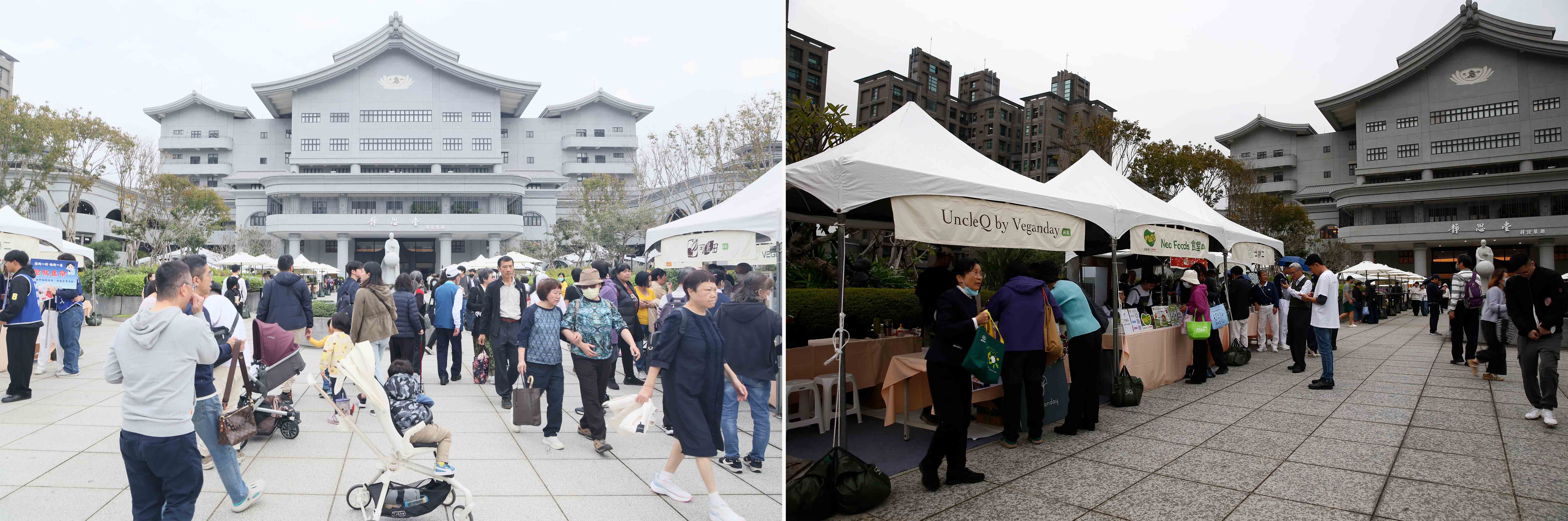 (圖左)活動以「藝術 × 植感 × 心連結」為主題,融合蔬食市集、心靈講座、親子互動與公益行動,打造一場吃喝玩樂兼具感官與心靈的藝文盛會。(圖右)本屆藝術週延續人文關懷與環保理念,透過藝術激發共鳴、蔬食傳遞善意。