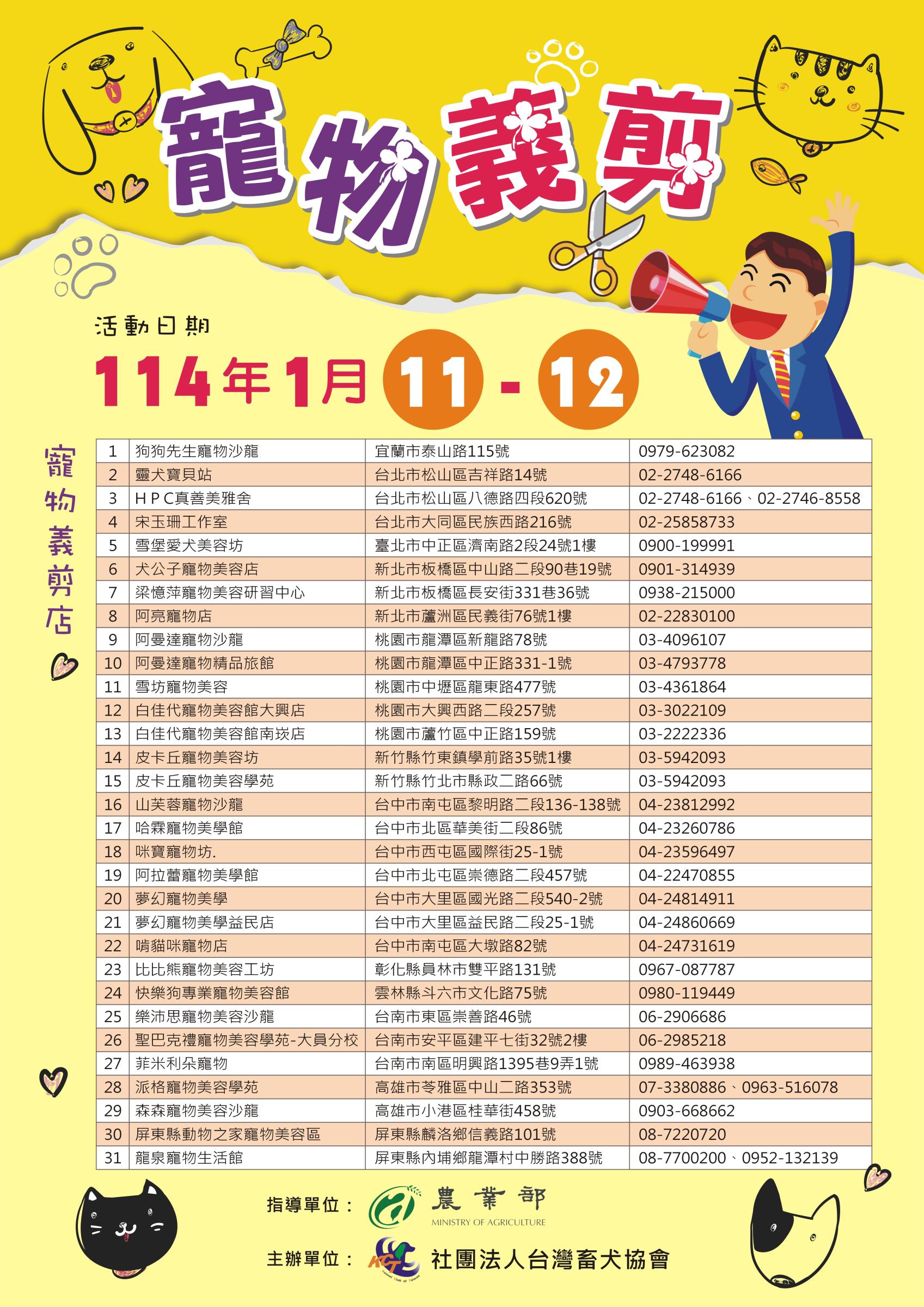 寵物義剪店資訊