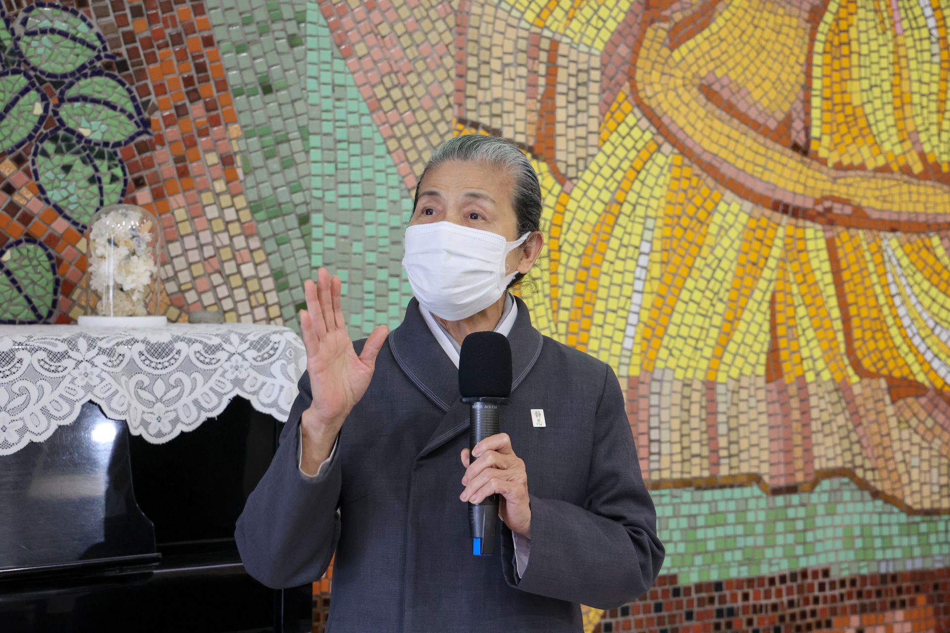 志工室主任顏靜曦希望能將這片祥和的心意擴散出去,降伏災難,社會祥和。