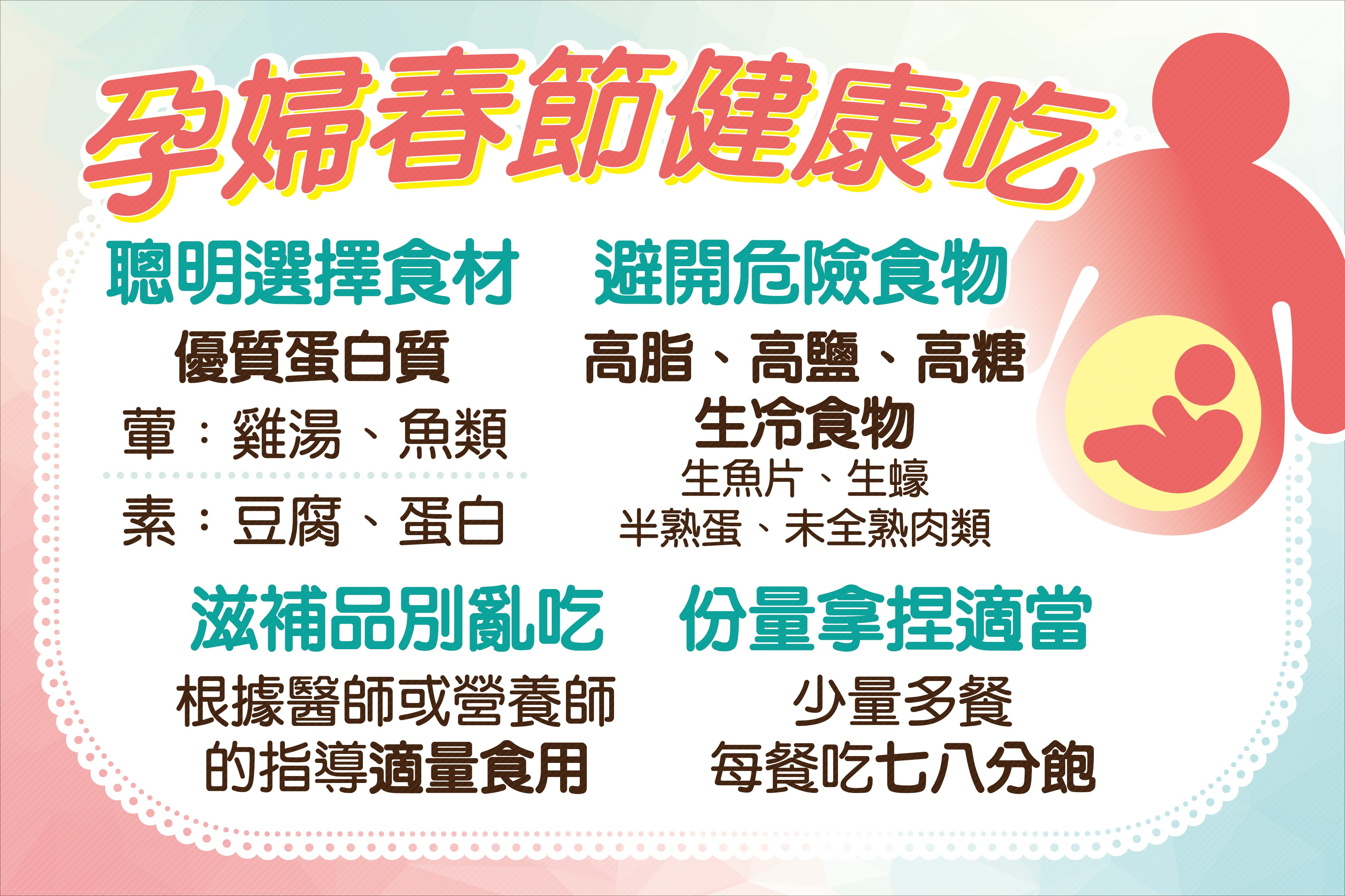 台中慈濟醫院營養師許麗萍，提供孕婦飲食四原則，讓媽媽、寶寶都健康。
