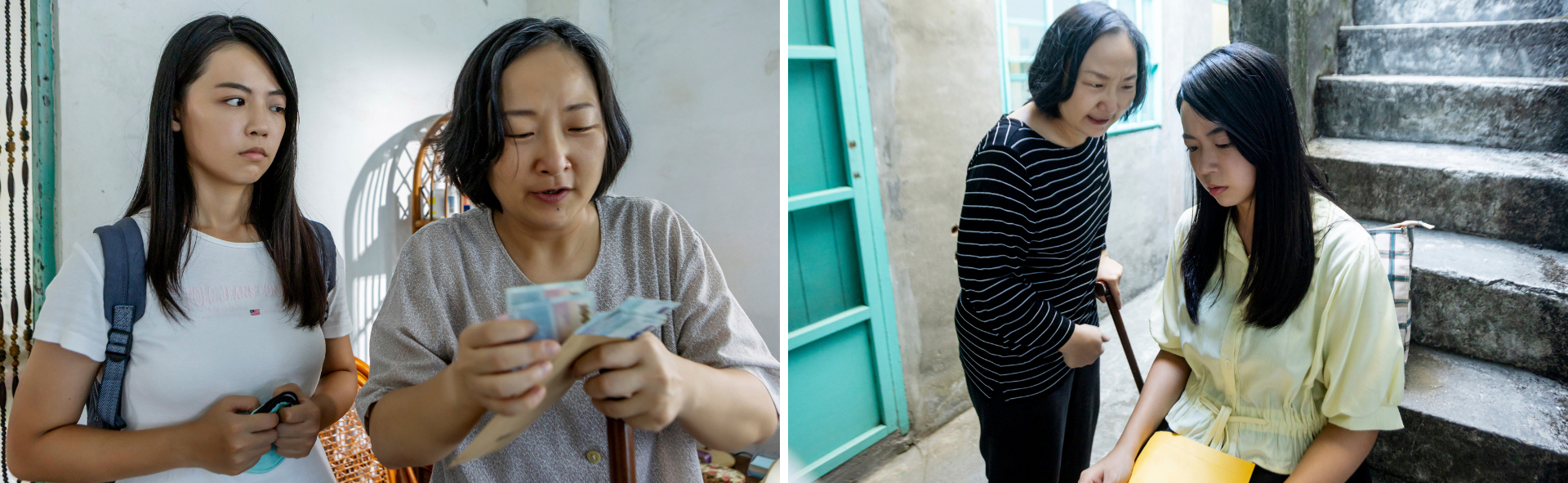 大愛劇《生命的麥田》廖梨伶飾馮媽,顧容慈飾女兒,兩人劇中都帶特殊妝。