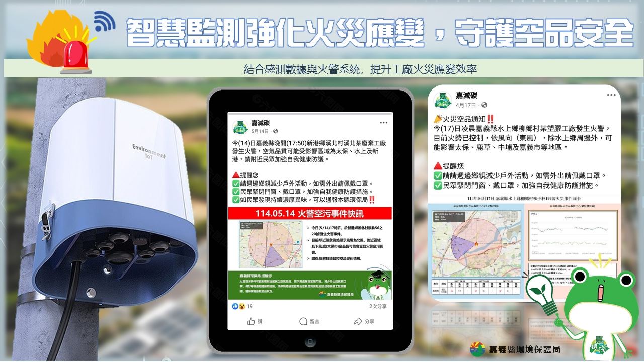 嘉義縣空品監測新突破,即時掌握工廠火災空品變化