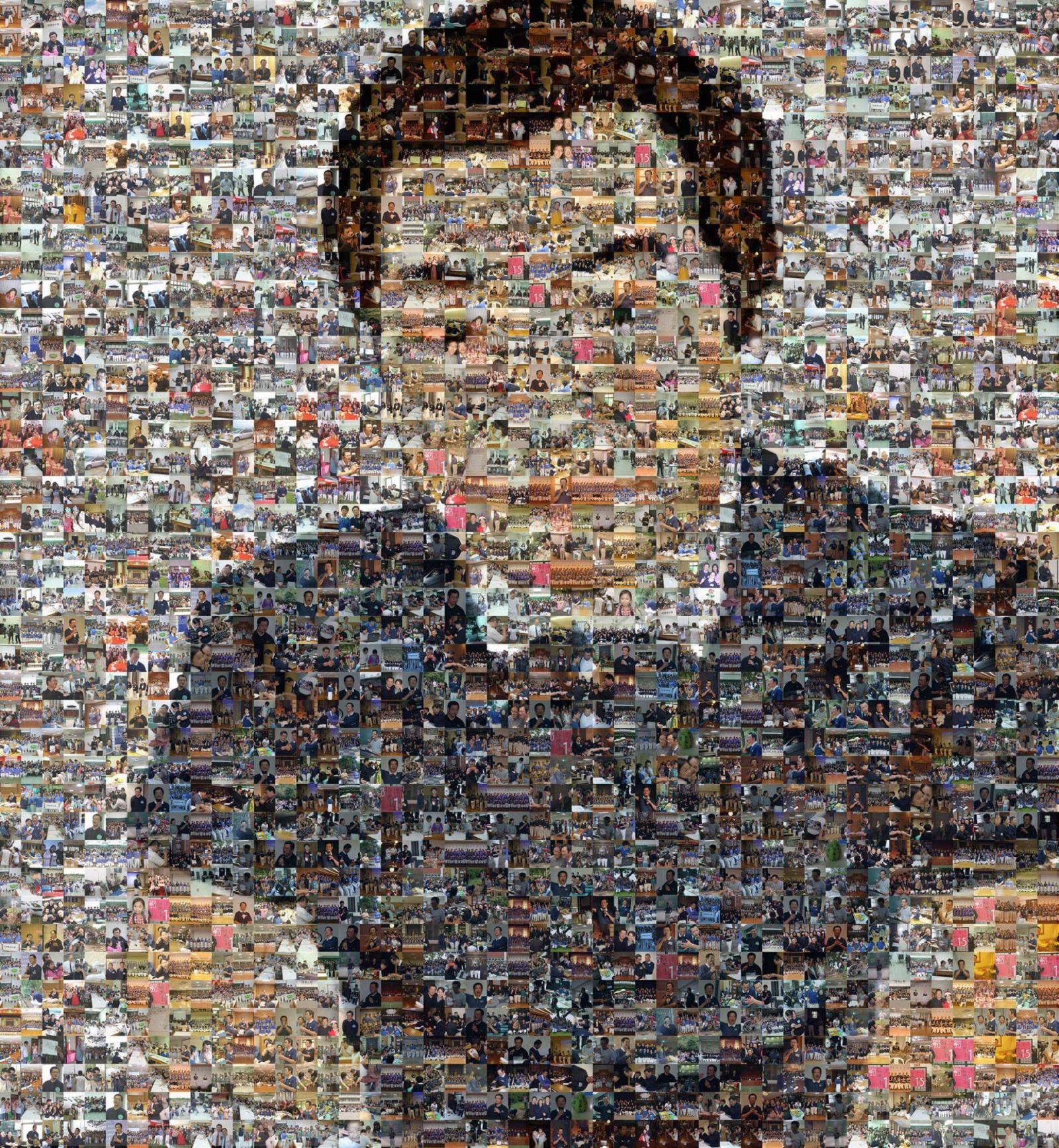 簡志仲老師是桃園區慈青合心幹事,桃園慈青在他往生後也特別將與志仲的合影,做了志仲爸的人像。