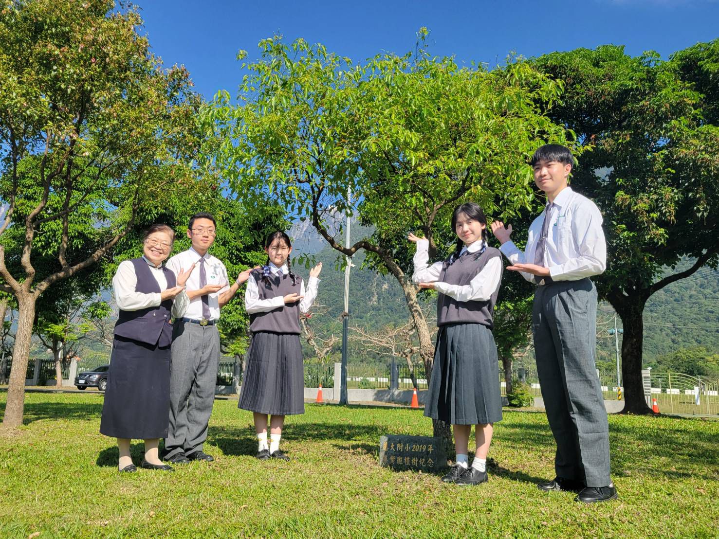 高三的學長姐回到當初種下的畢業樹回顧小學