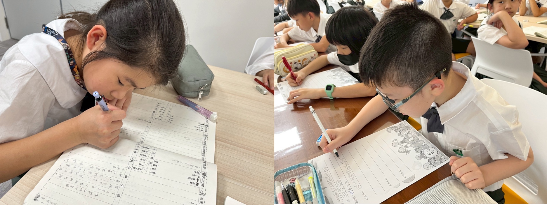 孩子們認真的書寫筆記,將重點記錄下來。