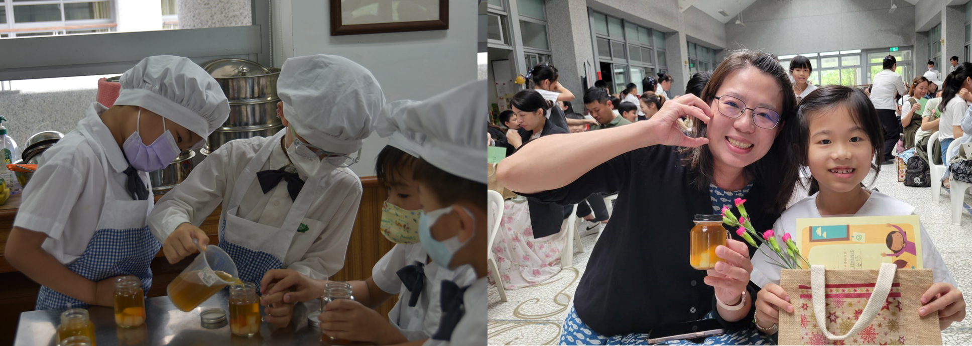 當孩子獻上親手製作的茶凍、蝶谷巴特小提袋及感謝狀時,家長感動不已。