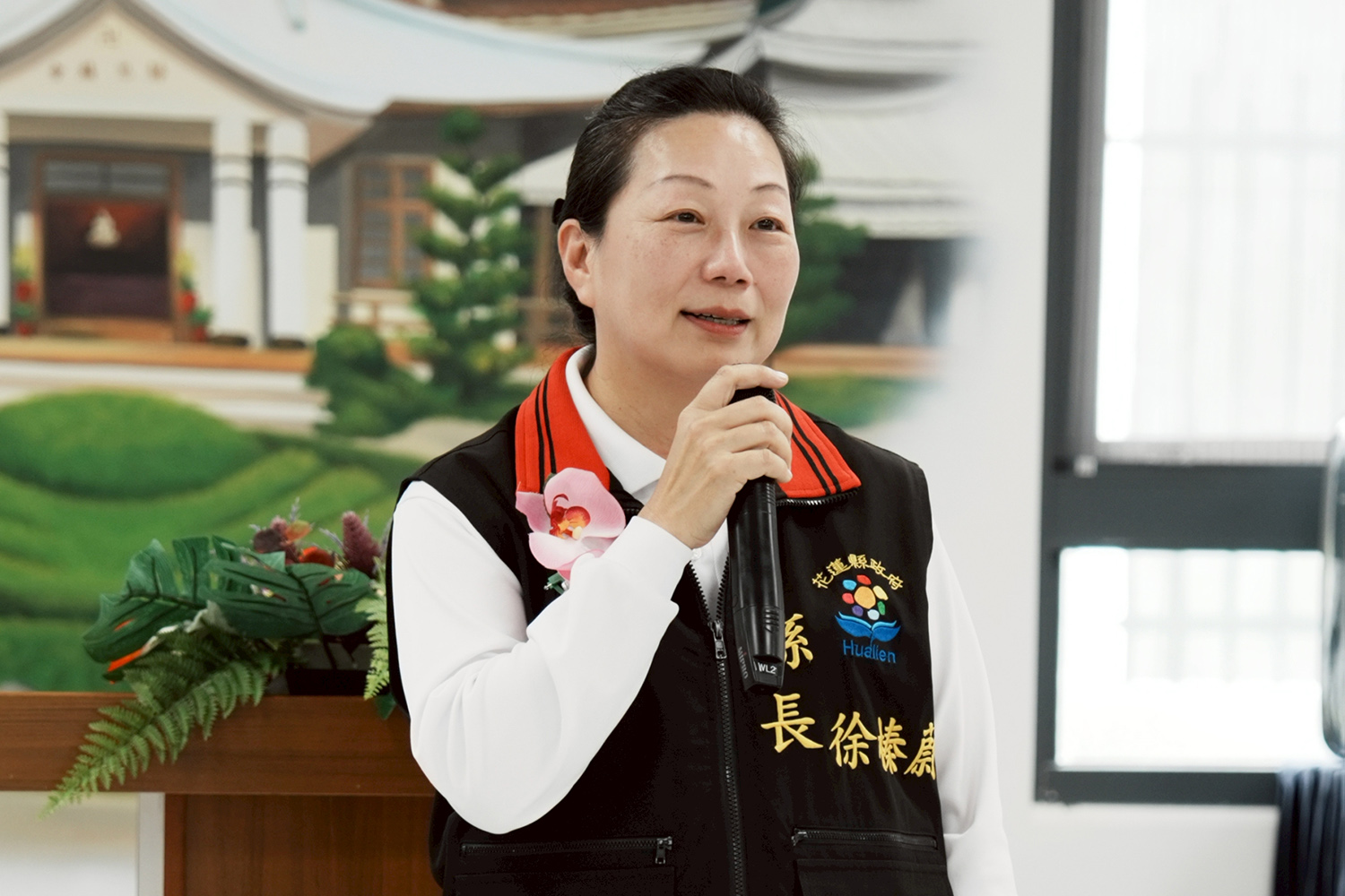 花蓮縣長徐榛蔚感恩來自十方大德的協助，感恩慈濟作為後盾。