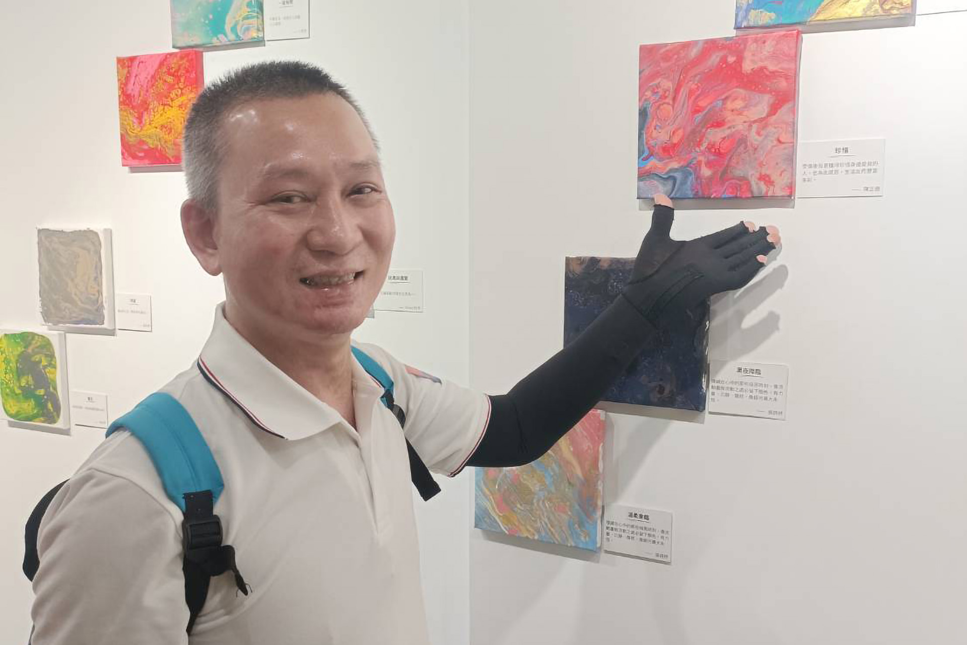圖說:陽光傷友阿德透過作品分享復健的心路歷程