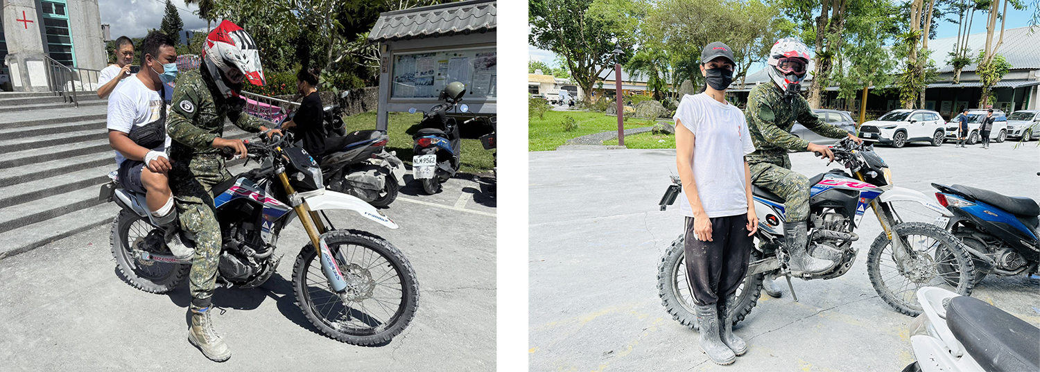 感謝越野車車友協助,協助載送馬太鞍收容所的傷患來到花蓮慈院第一醫療站,進行傷口縫合手術並施打破傷風疫苗。