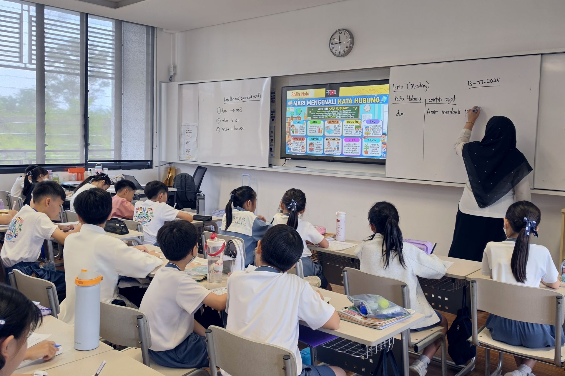 臺南慈小學生入班與吉隆坡慈濟國際學校學生共學
