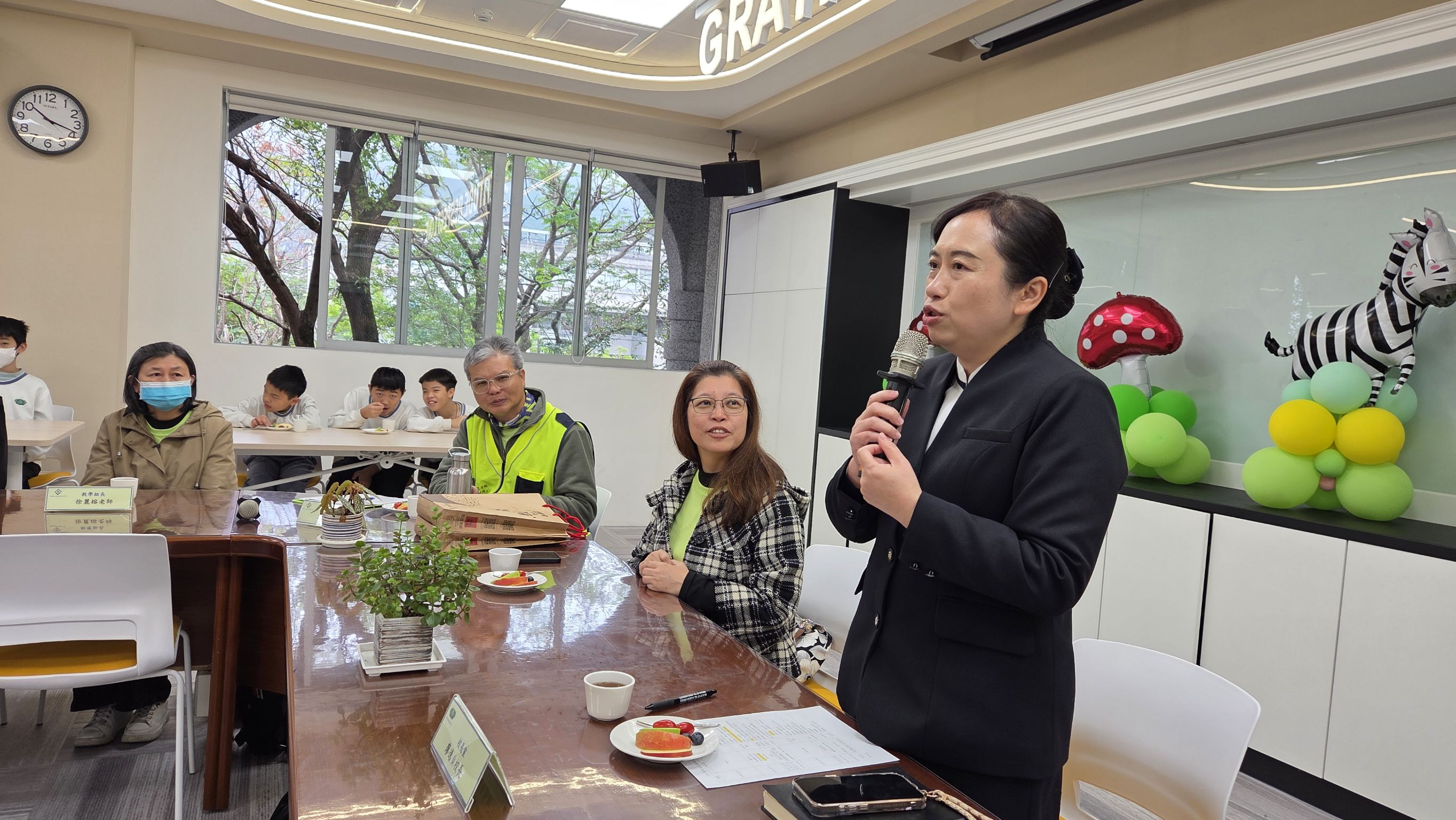 慈大附中廖逸貞校長致歡迎詞