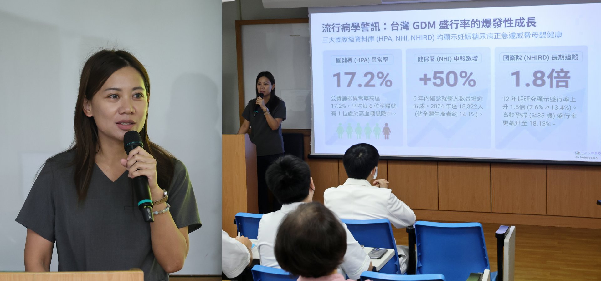 婦產部超音波室主任停寧萱分享妊娠糖尿病於周產期的照護。