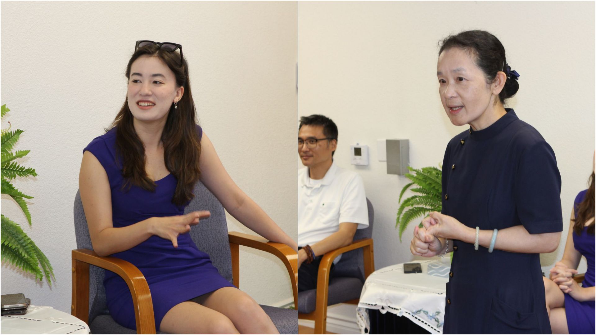 華裔市議員凱莉・梅・勞(Kaylee May Law)與同學進行全英文座談。美國慈濟總會執行長李瓊薰也親臨現場勉勵學員。