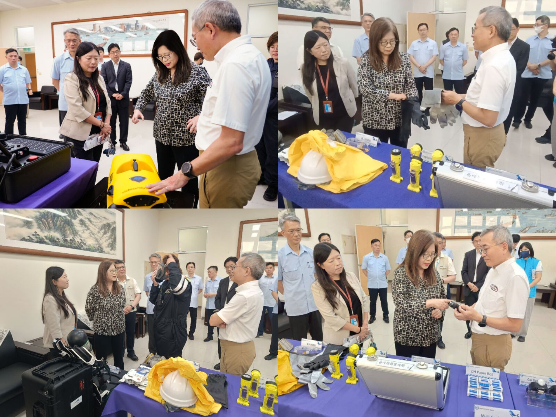 管碧玲主任委員檢視海上化學品應變資器材