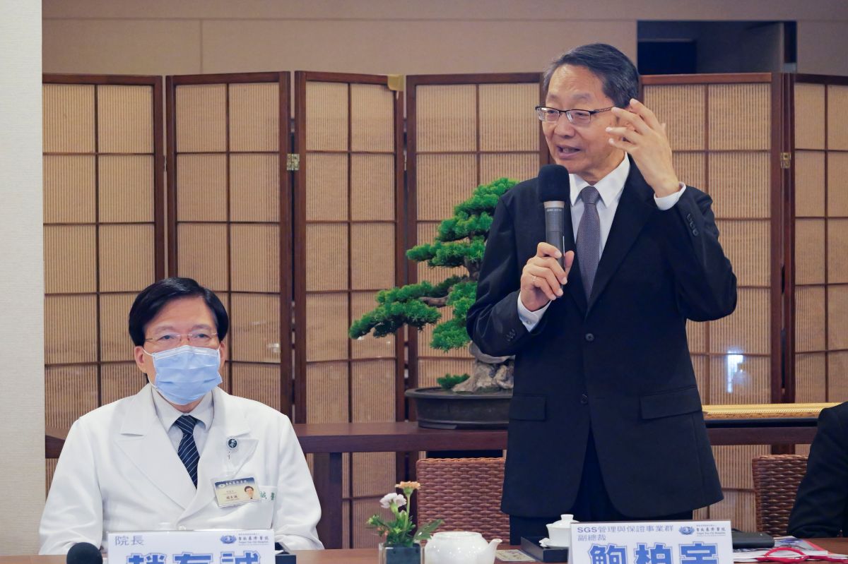 鮑柏宇副總裁肯定台北慈濟醫院為北部第一家取得ISO7101認證的醫院。
